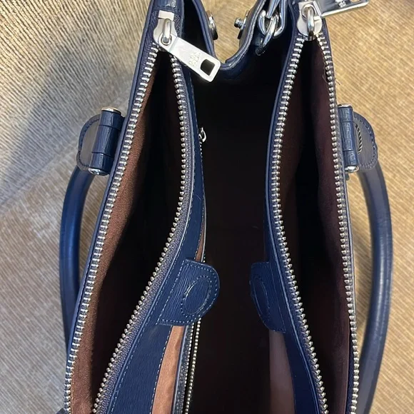 Lauren Ralph Lauren Navy Blue Newbury DoubleZip Shopper NWT